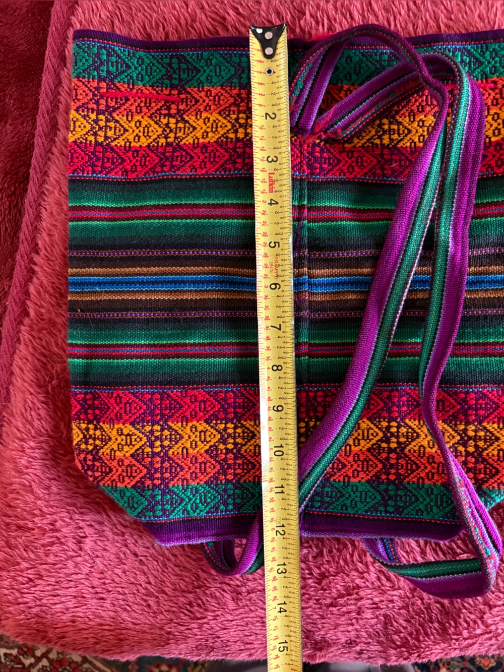 Vintage Handmade Peruvian Embroidered Backpack - Picture 6 of 7